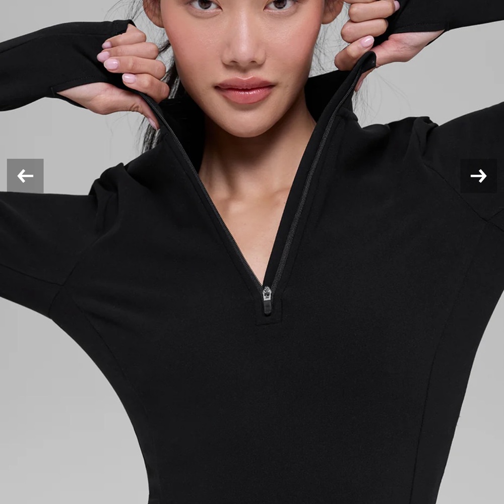 New ALO soft Yoga Black 1/2 Zip long sleeve - Picture 2 of 8